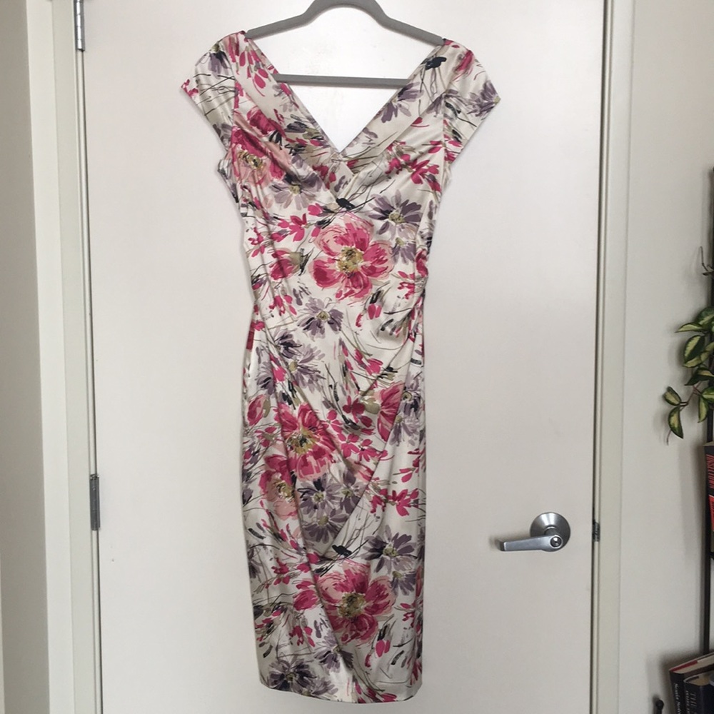 Maggie London Midi Floral Print Dress